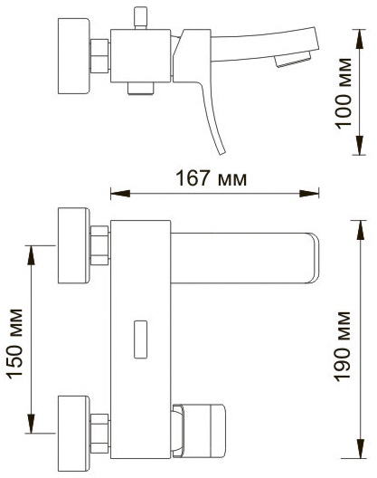 Смеситель WasserKRAFT EXTER 1601 для ванны и душа 