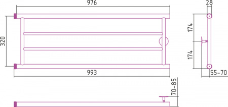 Полотенцесушитель водяной Стилье МИНОР 00600-3210 320х1000 