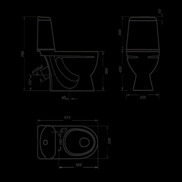 Унитаз-компакт Sanita ИДЕАЛ IDLSACC01090113   Унитаз-компакт Sanita ИДЕАЛ IDLSACC01090113
