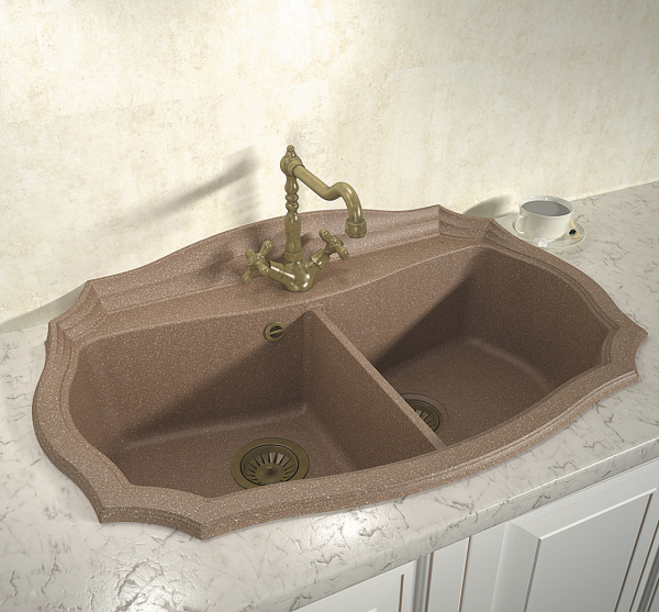 Мойка кухонная керамогранитная Florentina ЭМИЛИЯ 870 20.365.F870.305 87*55 см. грей