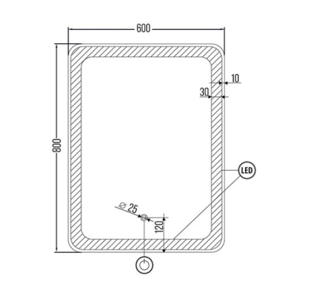 Зеркало Mirsant VIGO  60 см. 