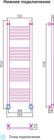 Полотенцесушитель водяной Сунержа БОГЕМА+ 00-0220-1230 1200х300 