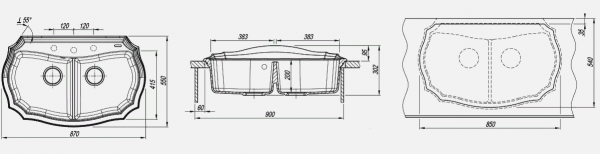 Мойка кухонная керамогранитная Florentina ЭМИЛИЯ 870 20.365.F870.306 87*55 см. капучино
