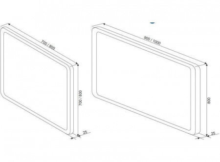 Зеркало Mirsant CLOUD  100 см. 