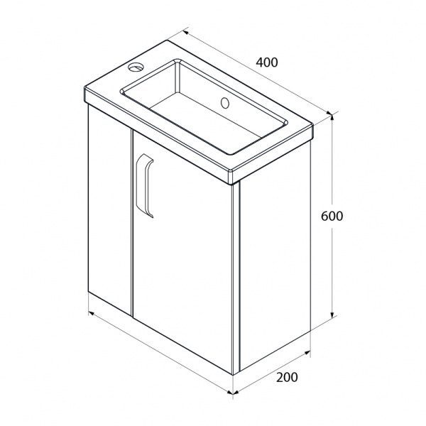 Тумба под раковину навесная IDDIS  TOR40W1i95   Тумба под раковину навесная IDDIS  TOR40W1i95