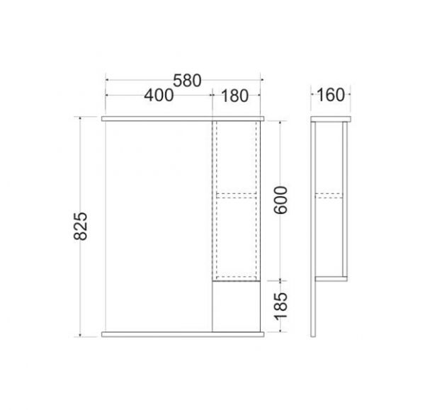 Зеркало Mirsant NEXT  60 см. 