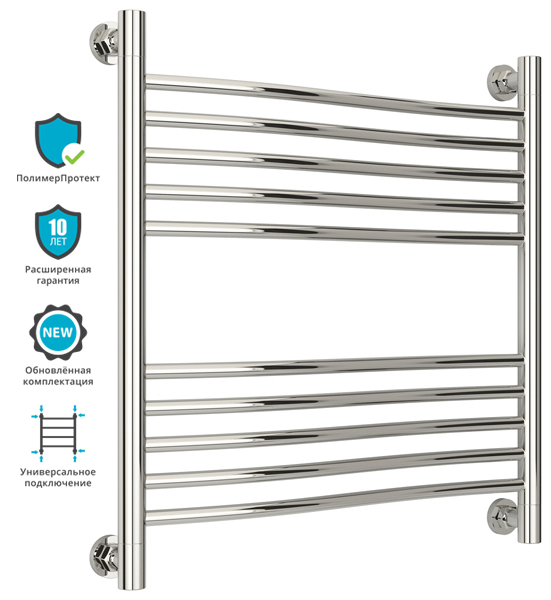 Полотенцесушитель водяной Сунержа ФЛЮИД+ 00-0222-6060 600х600 