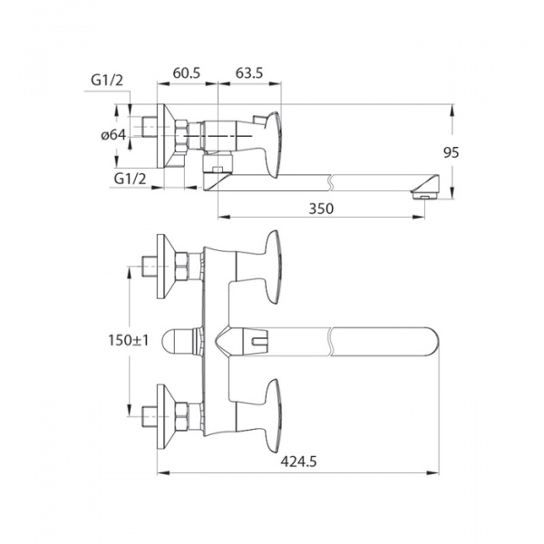 Смеситель IDDIS COPTER COPSBL2i10WA универсальный  Смеситель IDDIS COPTER COPSBL2i10WA универсальный