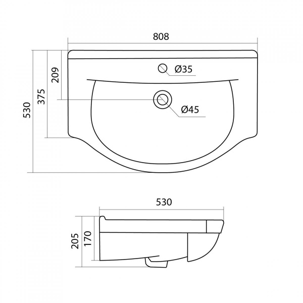 Раковина Santek ЭЛЬБРУС 1.WH10.9.653  