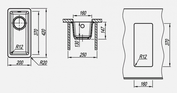 Мойка кухонная керамогранитная Florentina ВЕГА 160 22.300.00160.202 20*42 см. шампань