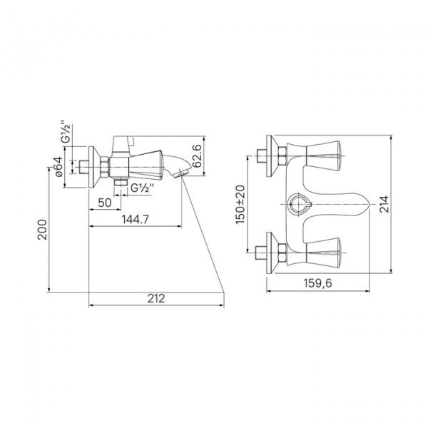 Смеситель IDDIS BOUNCE BOUSB02i02WA для ванны и душа  Смеситель IDDIS BOUNCE BOUSB02i02WA для ванны и душа