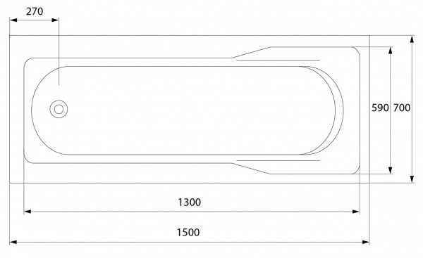 Ванна акриловая Cersanit SANTANA 63349 150x70 см.  Ванна акриловая Cersanit SANTANA 63349 150x70 см.