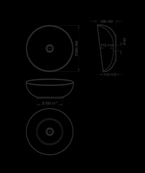 Раковина Sanita luxe ART CUT ART40SLWB01C 40 