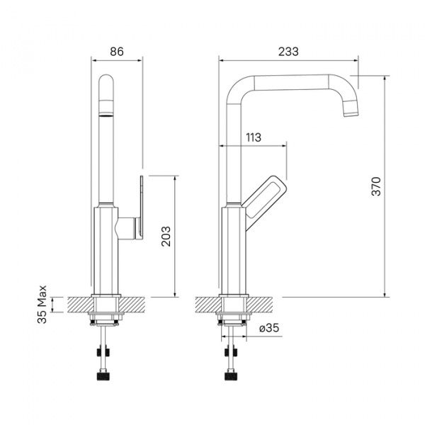 Смеситель IDDIS SLIDE SLIWT00i05 для кухонной мойки 