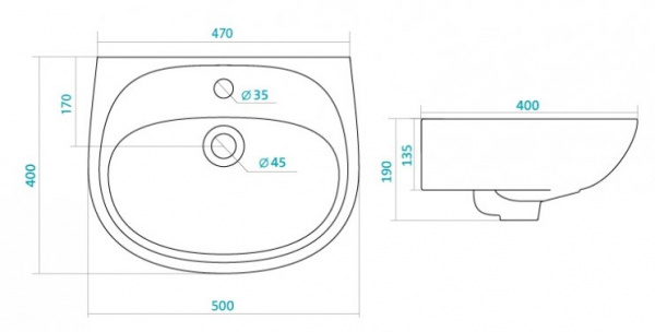 Раковина Santek АНИМО 1.WH11.0.496   Раковина Santek АНИМО 1.WH11.0.496