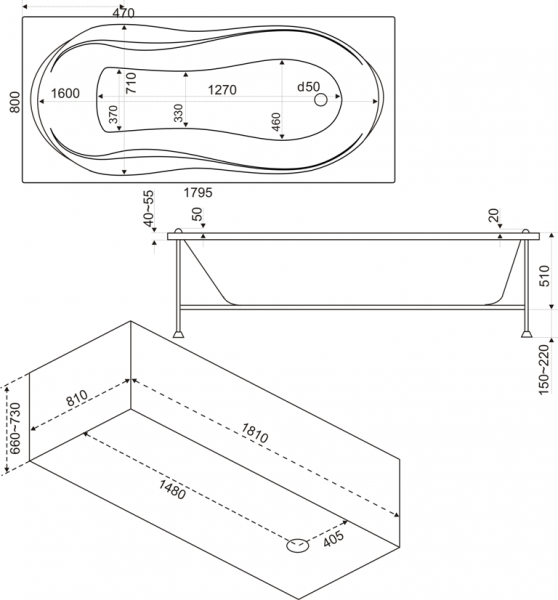 Ванна акриловая BAS ЯМАЙКА В 00044   Ванна акриловая BAS ЯМАЙКА В 00044